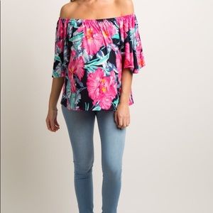 Floral Off Shoulder Maternity top